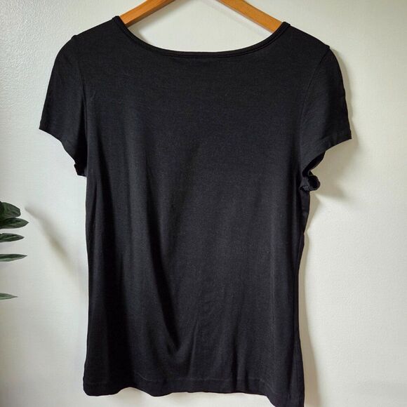 EUC BANANA REPUBLIC BLACK SILK BLEND TEE SIZE M - Picture 9 of 14